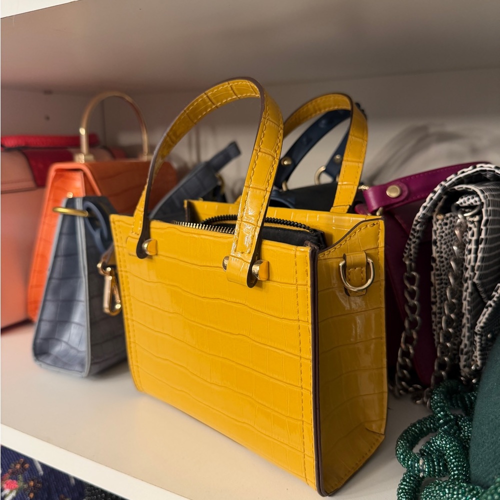 ASOS Mustard Croc-Embossed Mini Bag